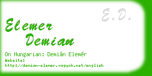 elemer demian business card